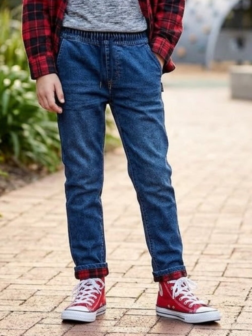 NEW Silver jeans Co Elastic Waist Drawstring Pull On Fleece Lined Nathan Pants